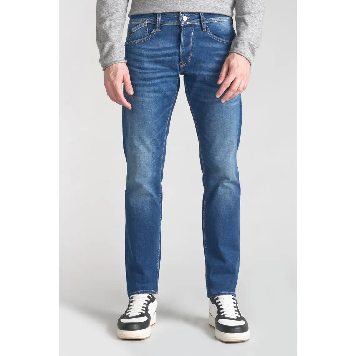 Jeans ajusté stretch 700/11, longueur 34 bleu Derek | 3 Suisses