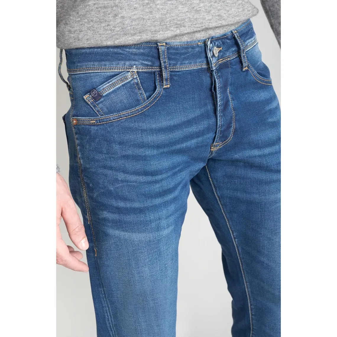 Jeans ajusté stretch 700/11, longueur 34 bleu Derek | 3 Suisses