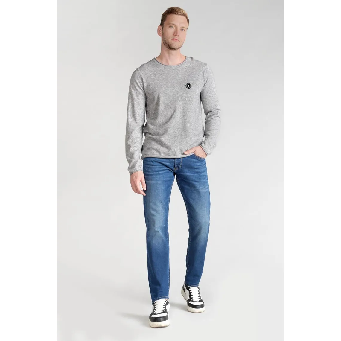 Jeans ajusté stretch 700/11, longueur 34 bleu Derek | 3 Suisses