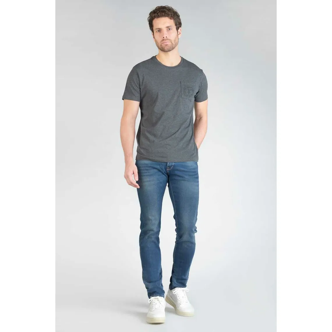 Jeans ajusté stretch - Bleu en coton | 3 Suisses