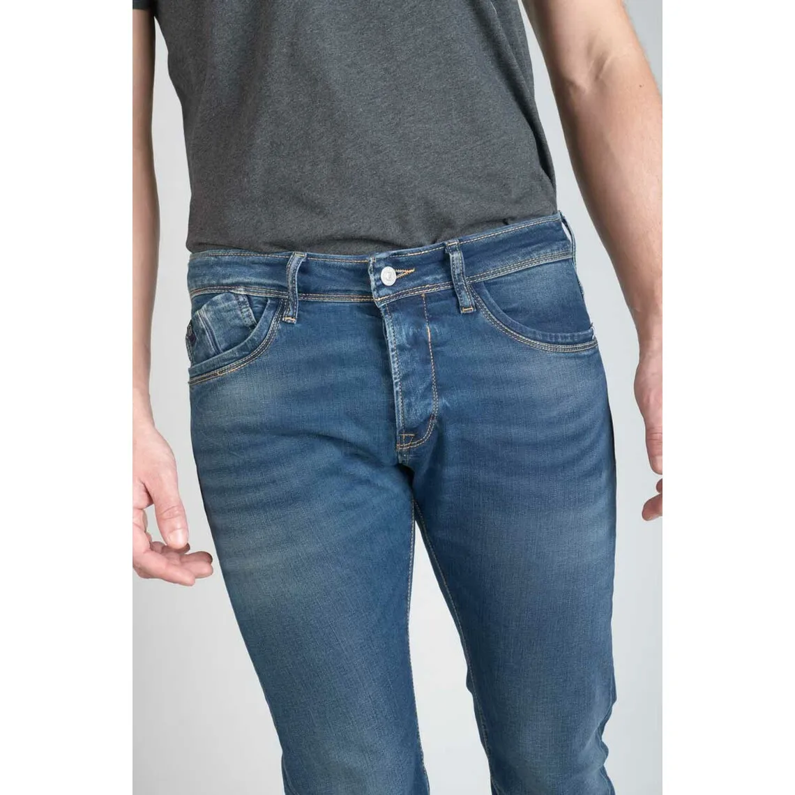 Jeans ajusté stretch - Bleu en coton | 3 Suisses