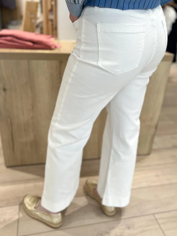 Jeans blanc wide leg GASPARETTE - Prêt à porter femme Cléstyle Couleur Blanc 36 à 60 38