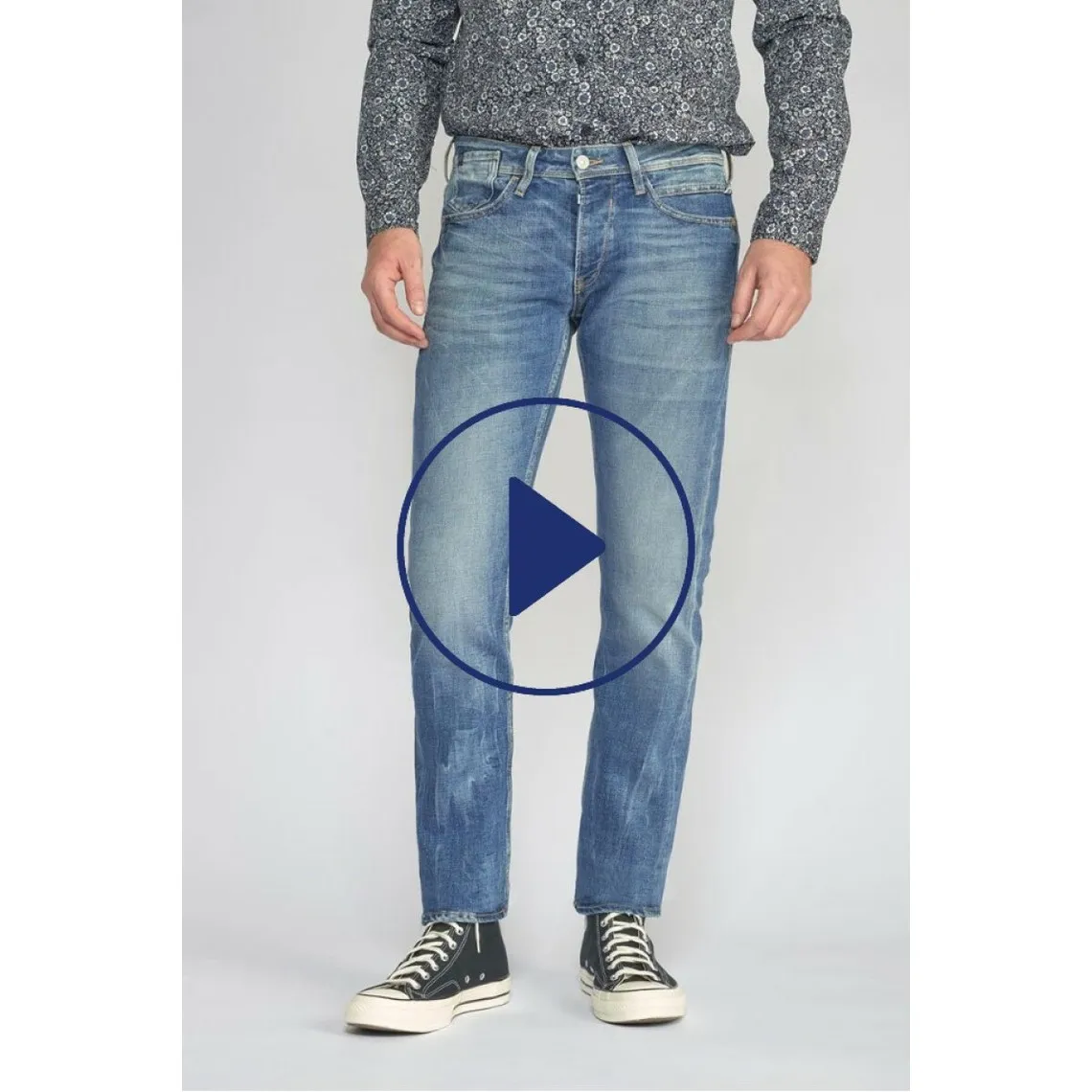 Jeans Maat 800/12 regular vintage bleu N°4 en coton | 3 Suisses