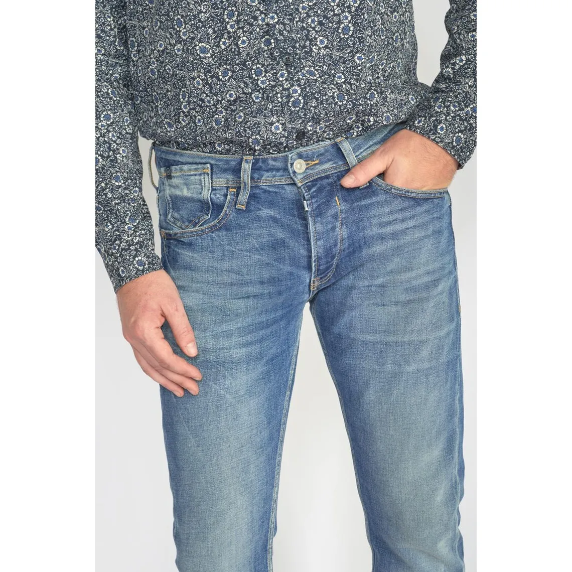 Jeans Maat 800/12 regular vintage bleu N°4 en coton | 3 Suisses