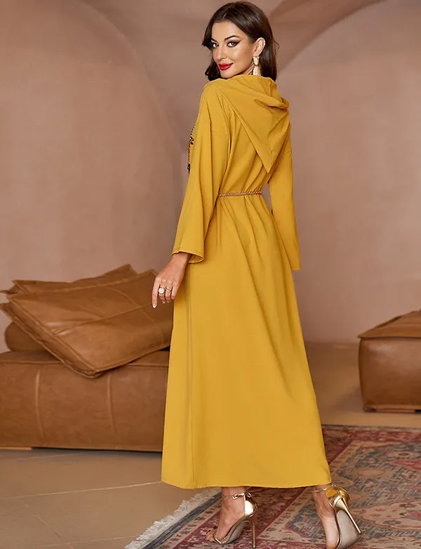 Jellaba Jaune Femmes Musulmanes Robe