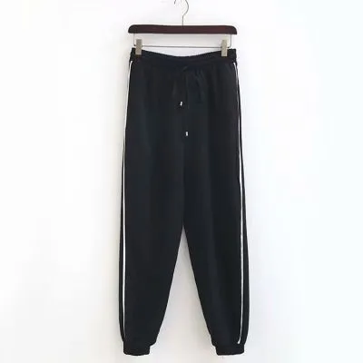 Jogging à rayure simple côté pour femme pantalon de sport survêtement