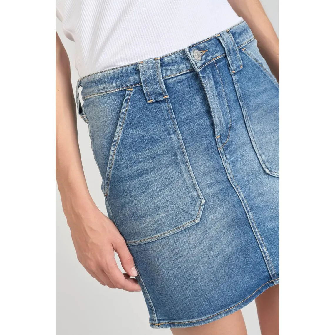 Jupe droite en jeans CARY bleu | 3 Suisses