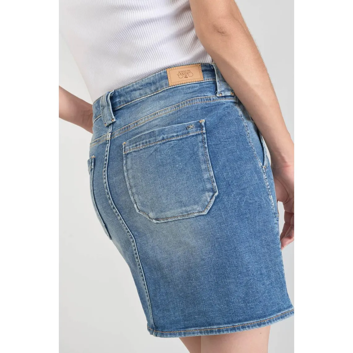 Jupe droite en jeans CARY bleu | 3 Suisses