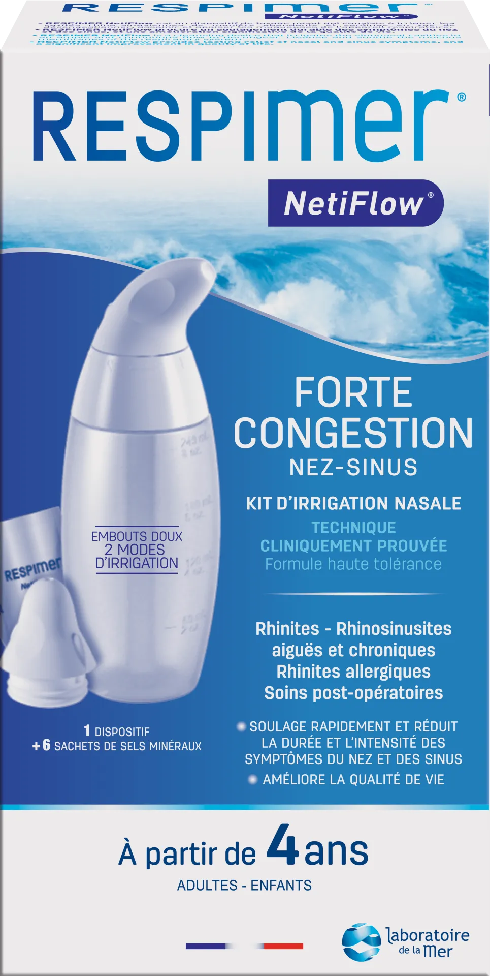 Kit D'Irrigation Nasale - Dès 4 ans, 1 Unité | Respimer  - Parapharmacie Boticinal