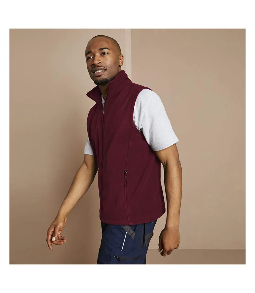 L gilet polaire sans manches homme bordeaux Russel