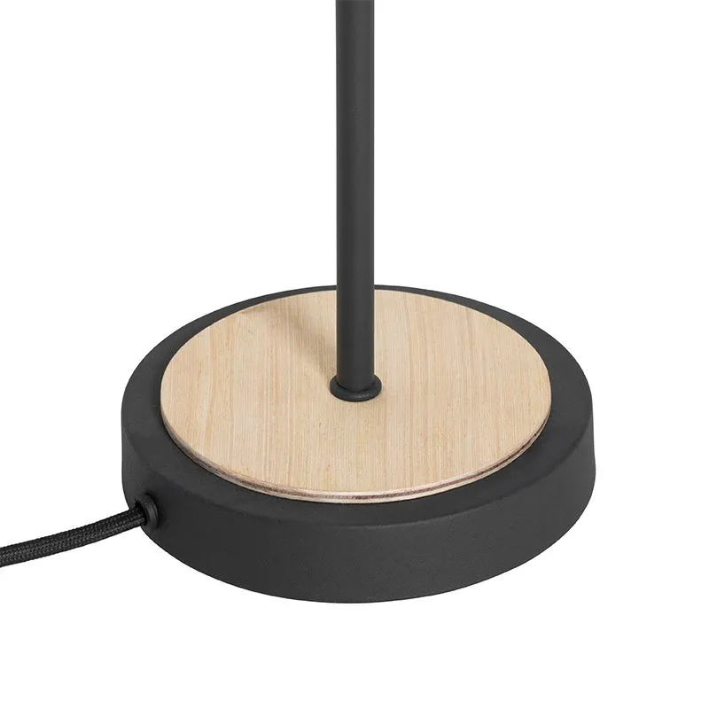 Lampe de table orientale noire avec rotin 20 cm - Magna Rattan