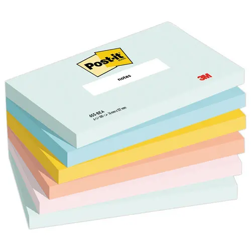 Lot de 6 Notes Beachside 76 x 127 mm, 100 feuilles