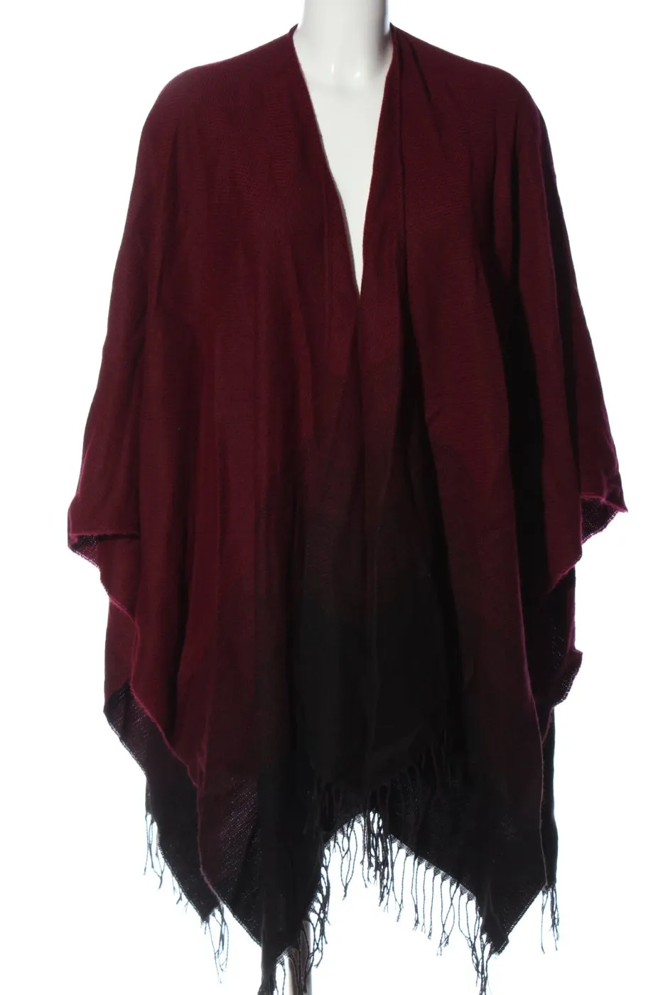 Made in Italy Poncho en tricot rouge-noir gradient de couleur