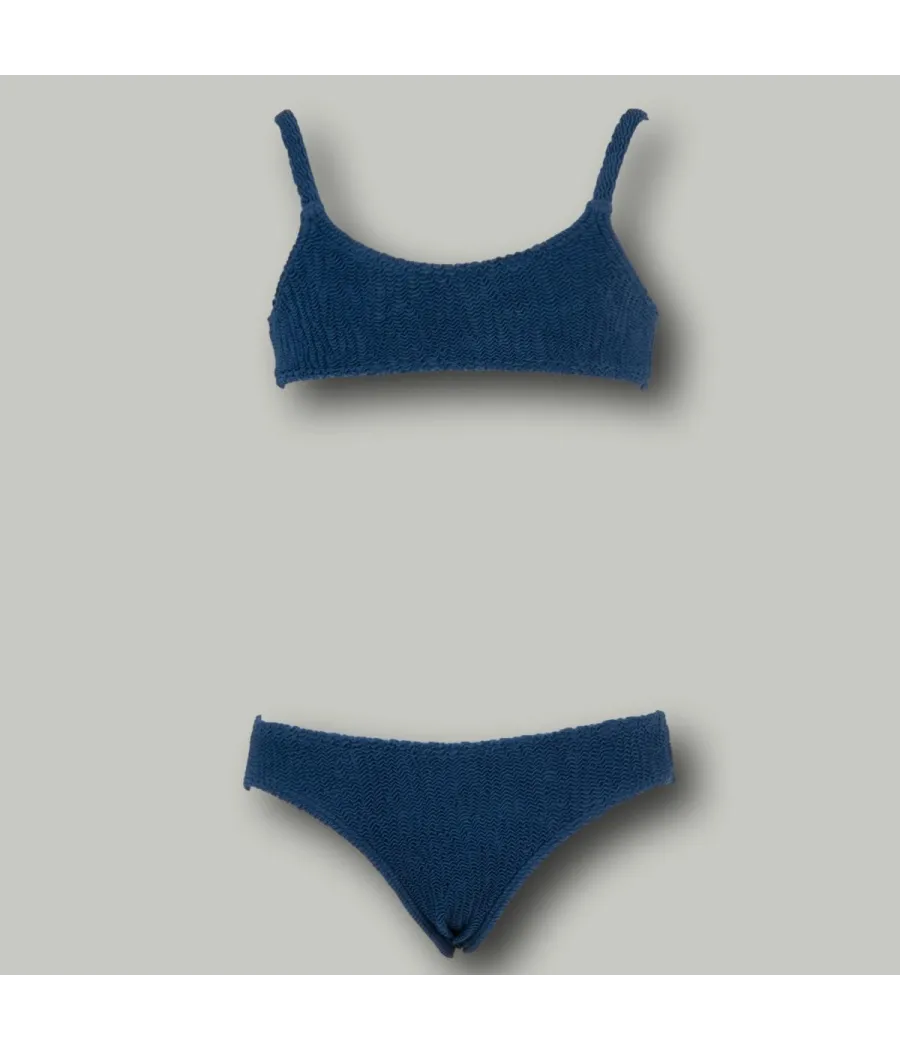 Maillot 2 pièces fille brassière ibizane pétrole