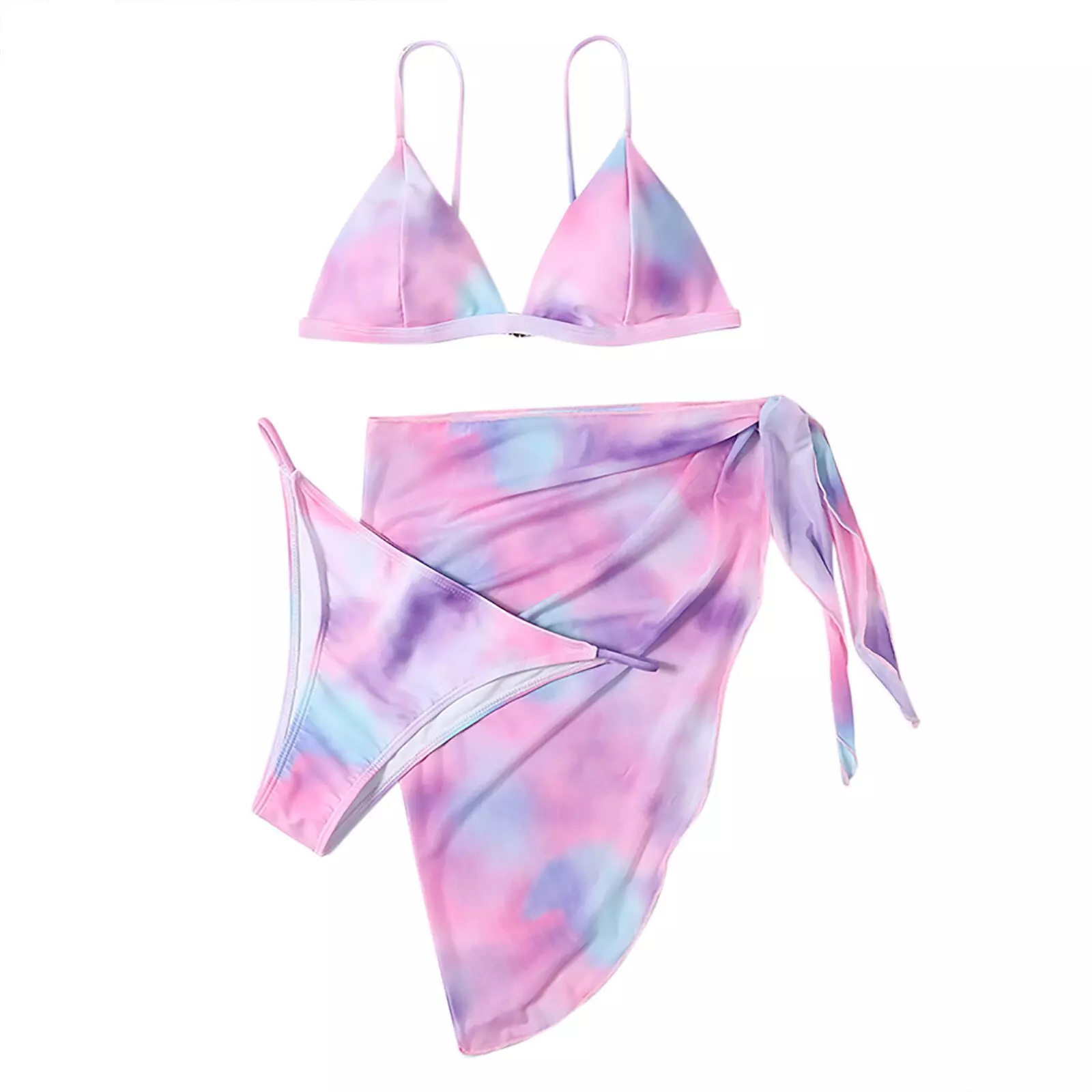 Maillot de bain trois pièces imprimé Tie & Dye
