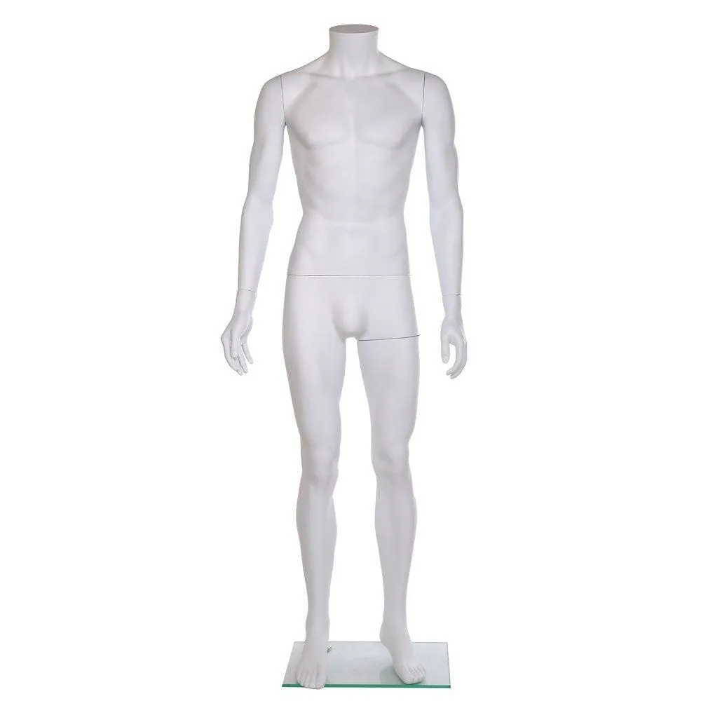 Mannequin homme modulable sans tête jambes droites blanc mat