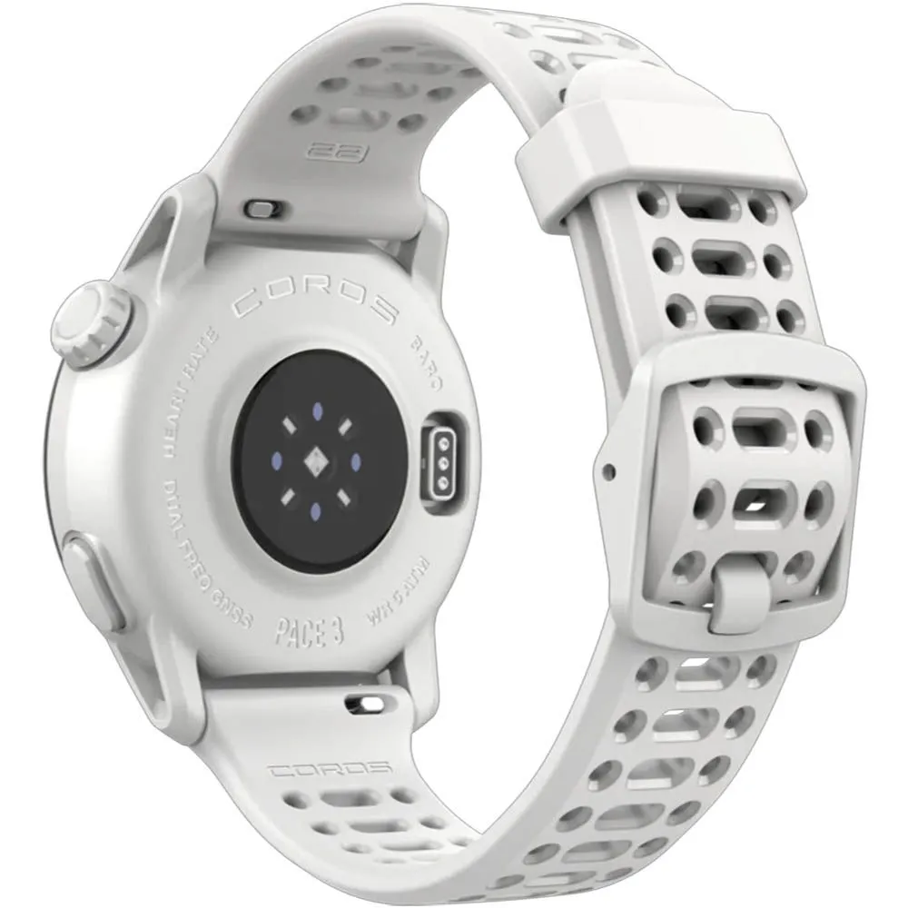  Montre de sport GPS Premium COROS PACE 3 avec bracelet Silicone Blanc 