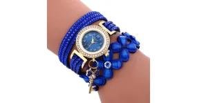 Montre femme Bracelet Floral bleue