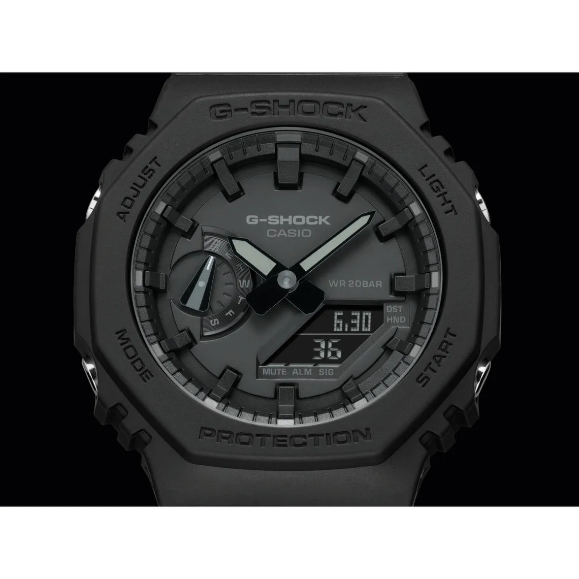 Montre Homme Casio G- Shock Carbon Core Guard GA-2100-1A1ER - Bracelet Résine Boîtier Résine Casio - Montre 