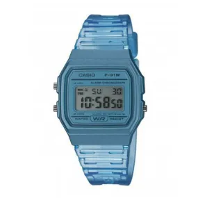 Montre Mixte Casio Basic Vintage F-91WS-2EF - Bracelet Résine Bleu Casio - Montre Homme sur MenCorner