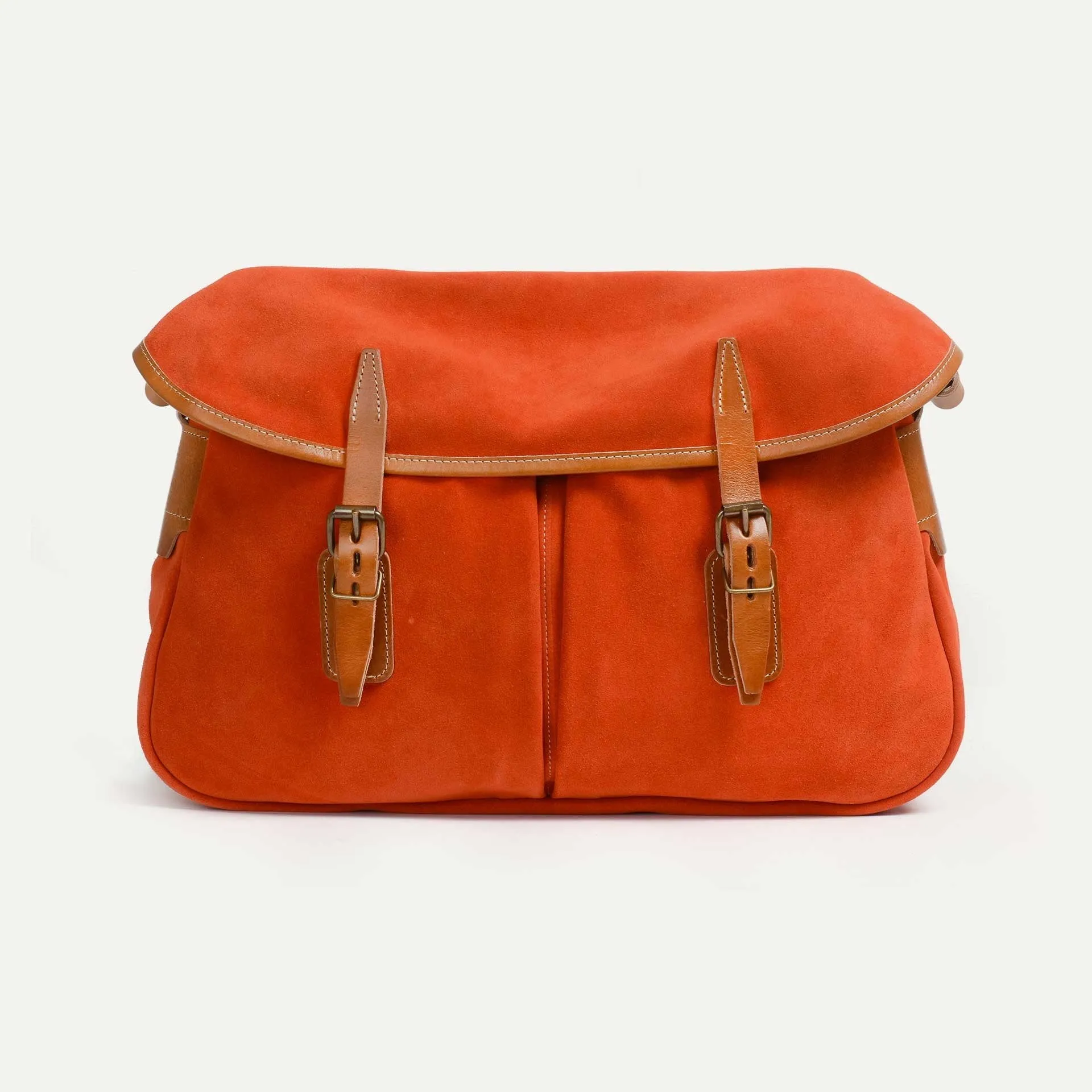 Musette du Pêcheur M / Cuir Velours - Sunstar - Bleu de Chauffe - Marques de France