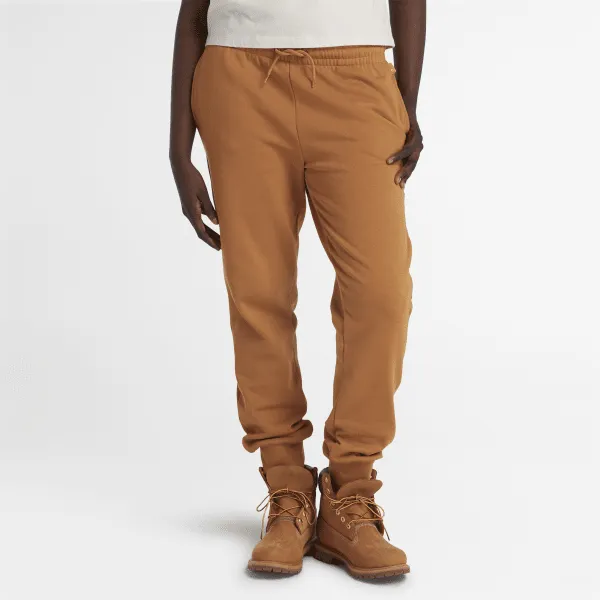 Pantalon de survêtement à logo arbre brodé pour femme en jaune foncé