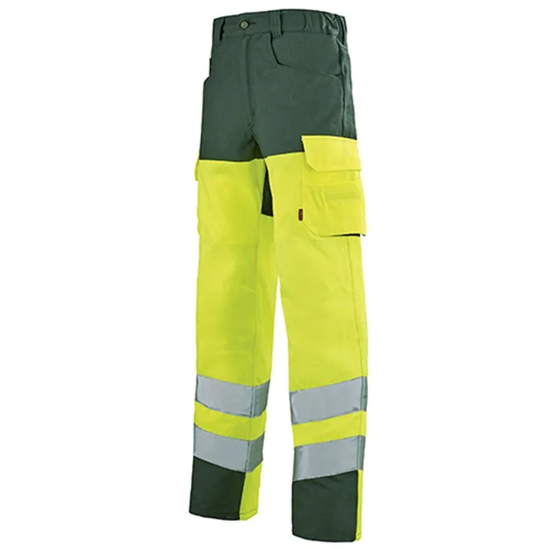 Pantalon de Travail Jaune Fluo Jaune Hibi / Vert Foncé - ADOLPHE LAFONT