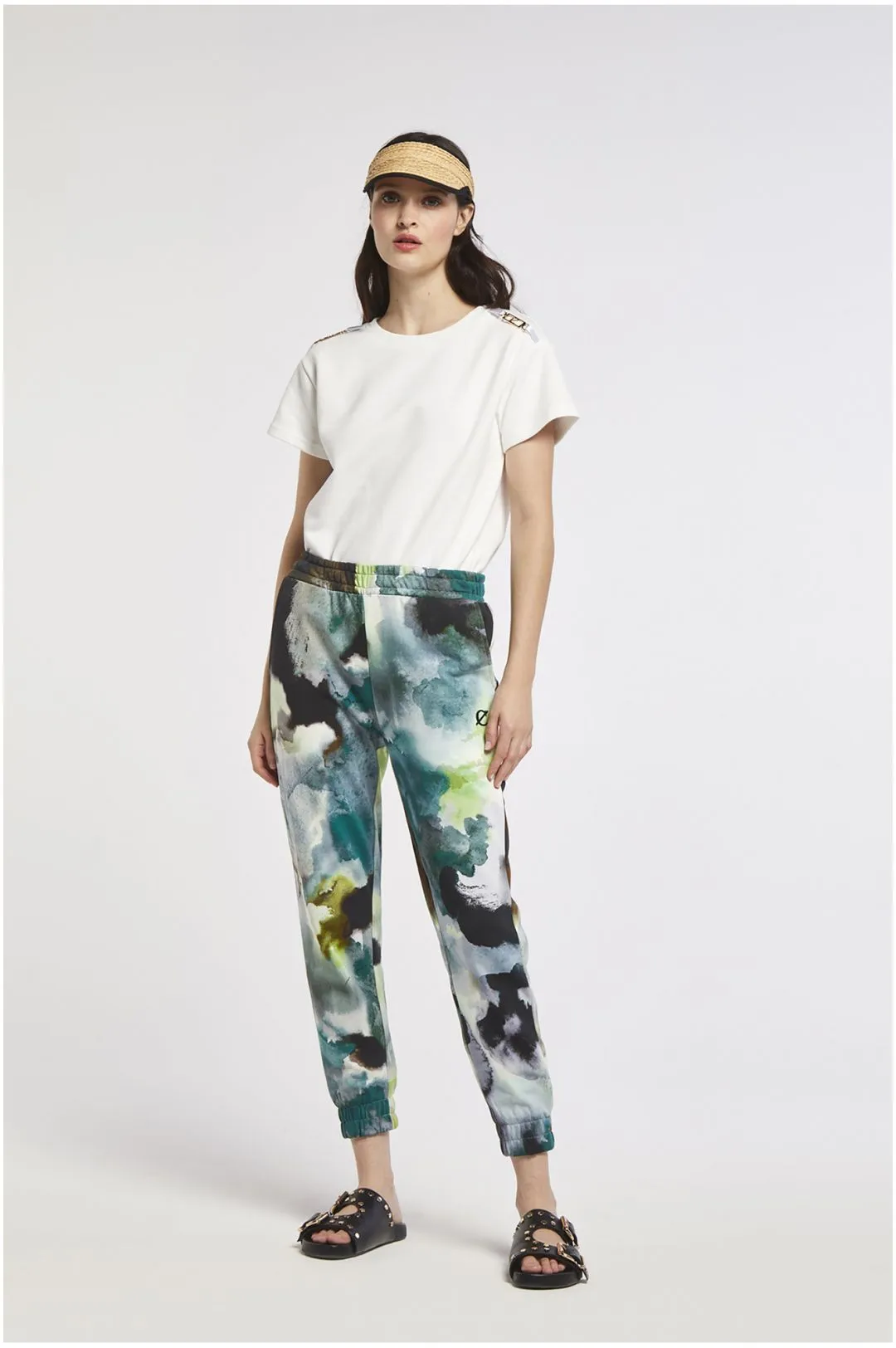 pantalon en tissu molletonné imprimé multigreen camouflage - CafèNoir