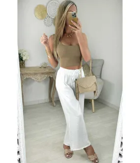 pantalon fluide & loose blanc