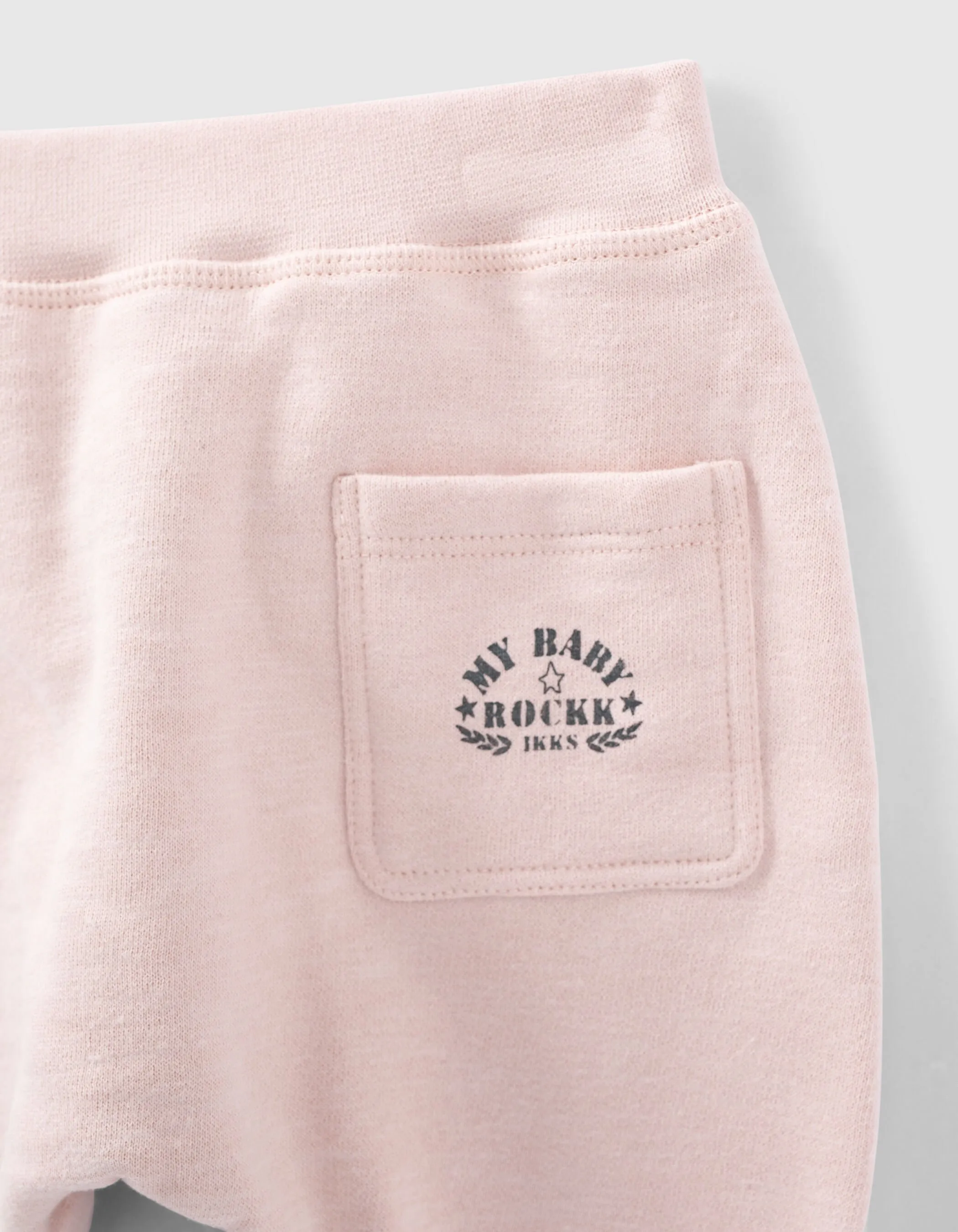 Pantalon rose pâle molleton bio bébé