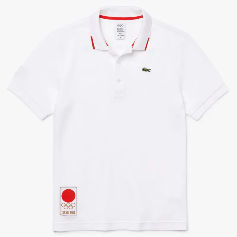 Polo Lacoste Heritage Blanc