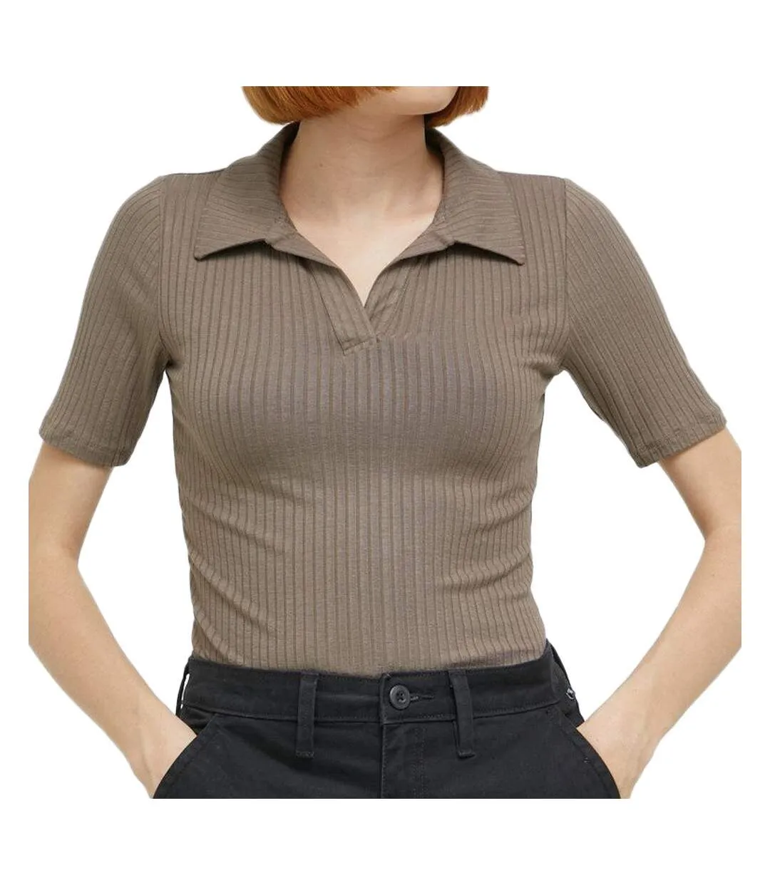 Polo Marron Femme JDY Fransiska