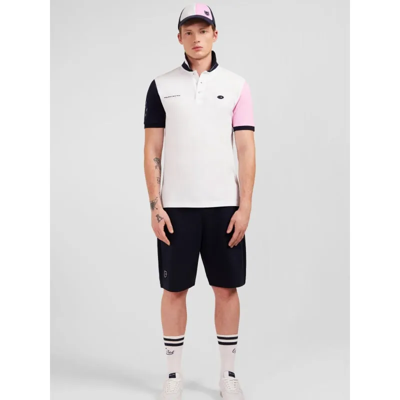 Polo rayé manches courtes bleu vert homme - Serge Blanco | wimod