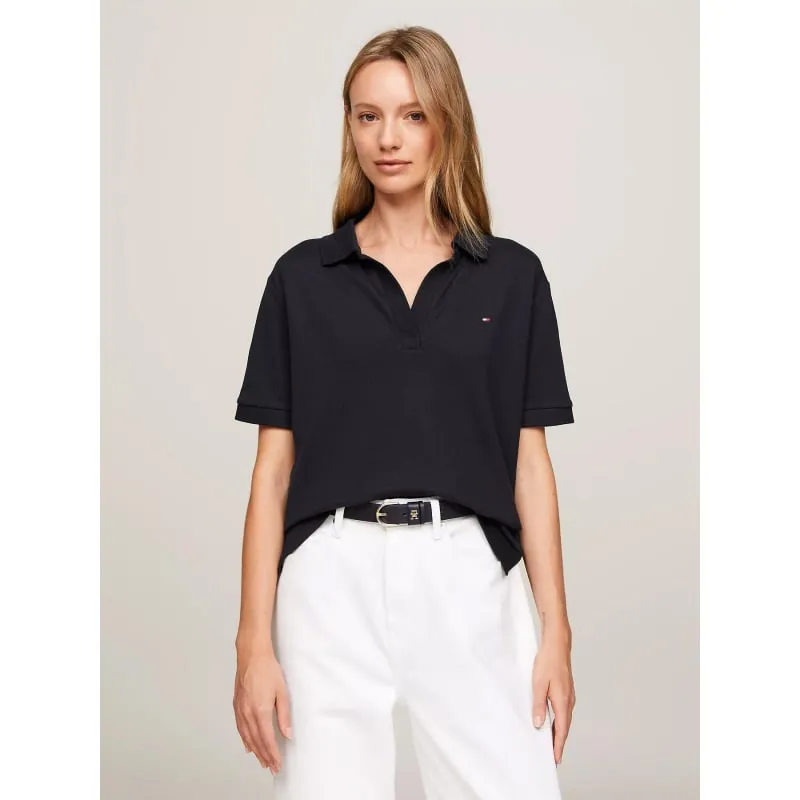 Polo slim essential logo bleu marine femme - Tommy Jeans | wimod