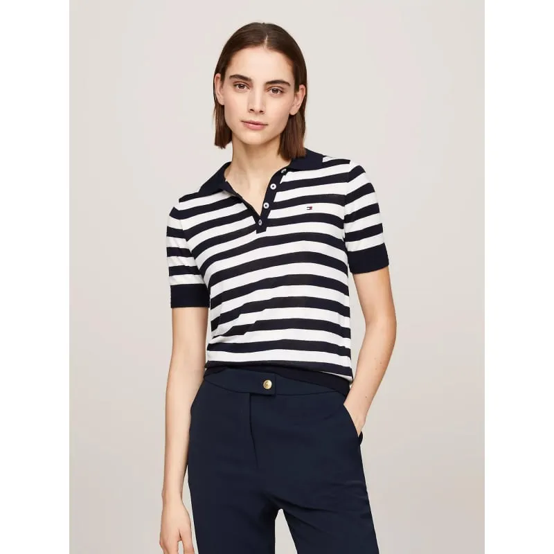 Polo slim essential logo bleu marine femme - Tommy Jeans | wimod