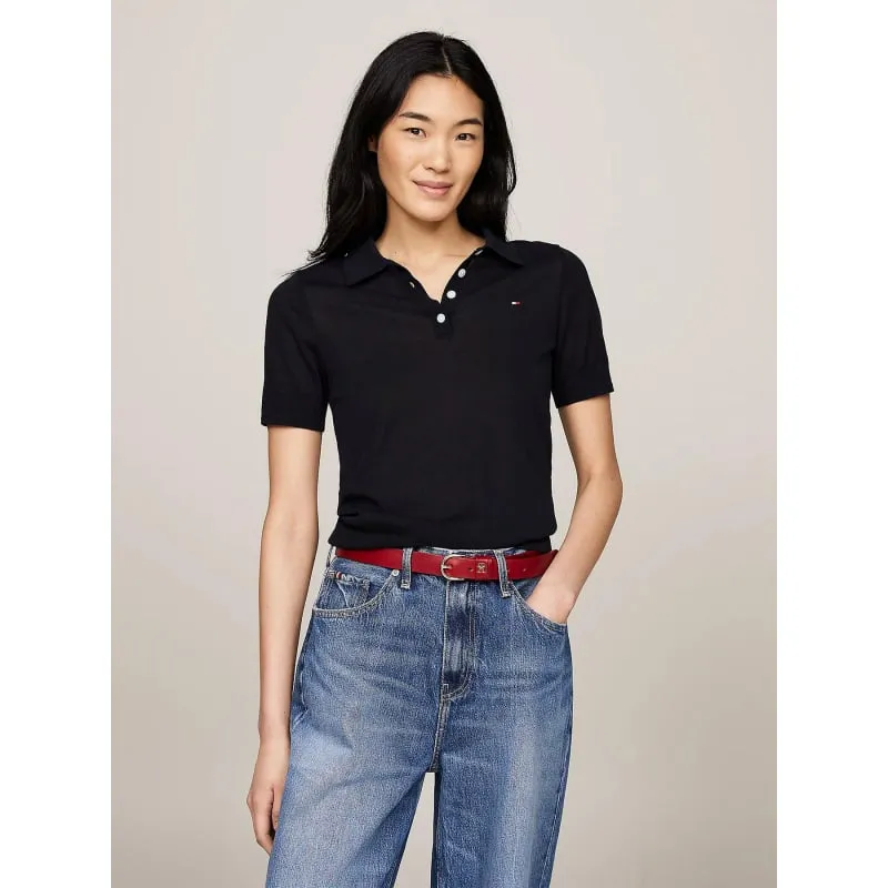 Polo slim essential logo bleu marine femme - Tommy Jeans | wimod