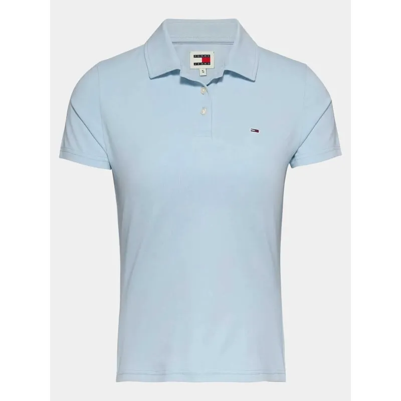 Polo slim essential logo bleu marine femme - Tommy Jeans | wimod