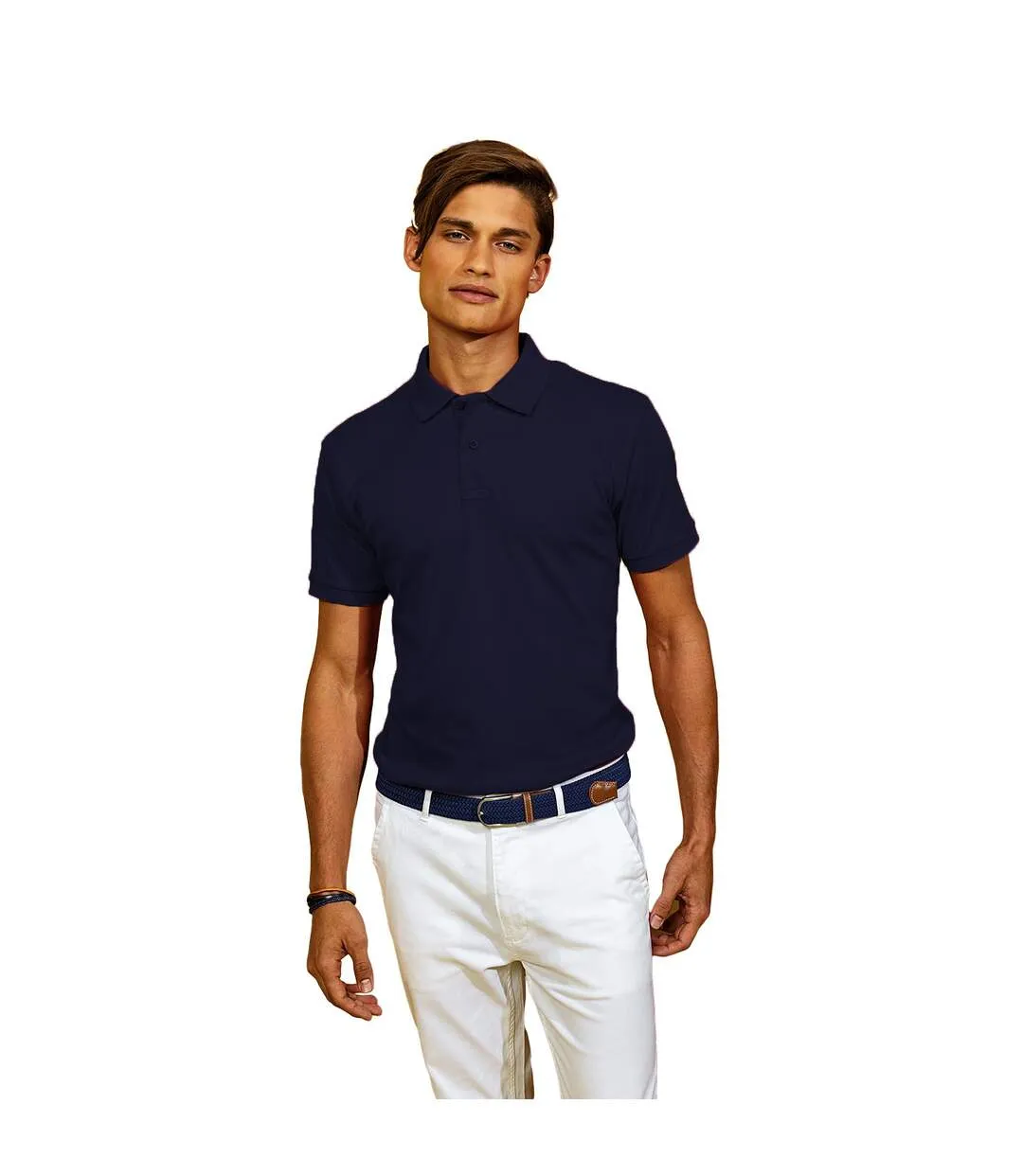 Polo super leger homme bleu marine Asquith & Fox