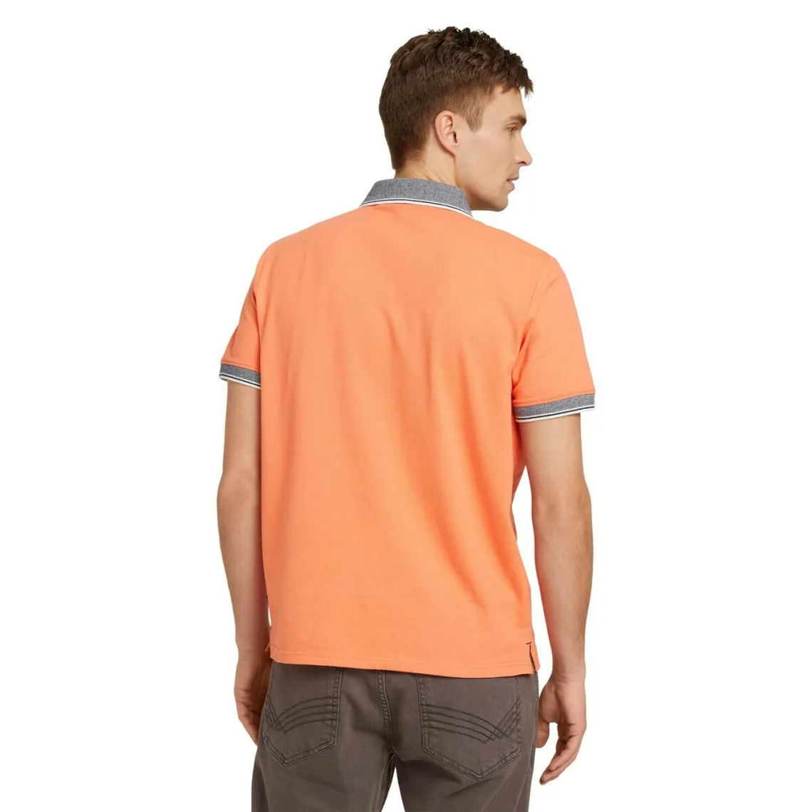 Polo uni orange en coton Tom Tailor - T-shirt / Polo Homme sur MenCorner