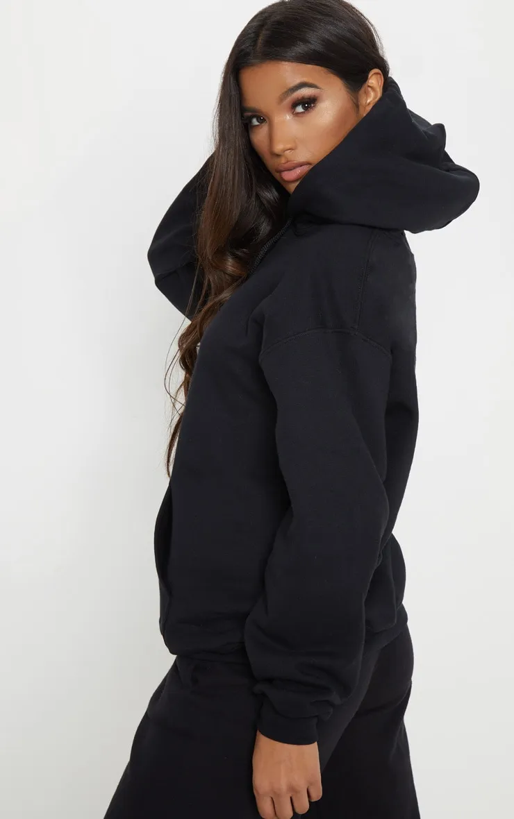 PRETTYLITTLETHING Hoodie oversize noir classique