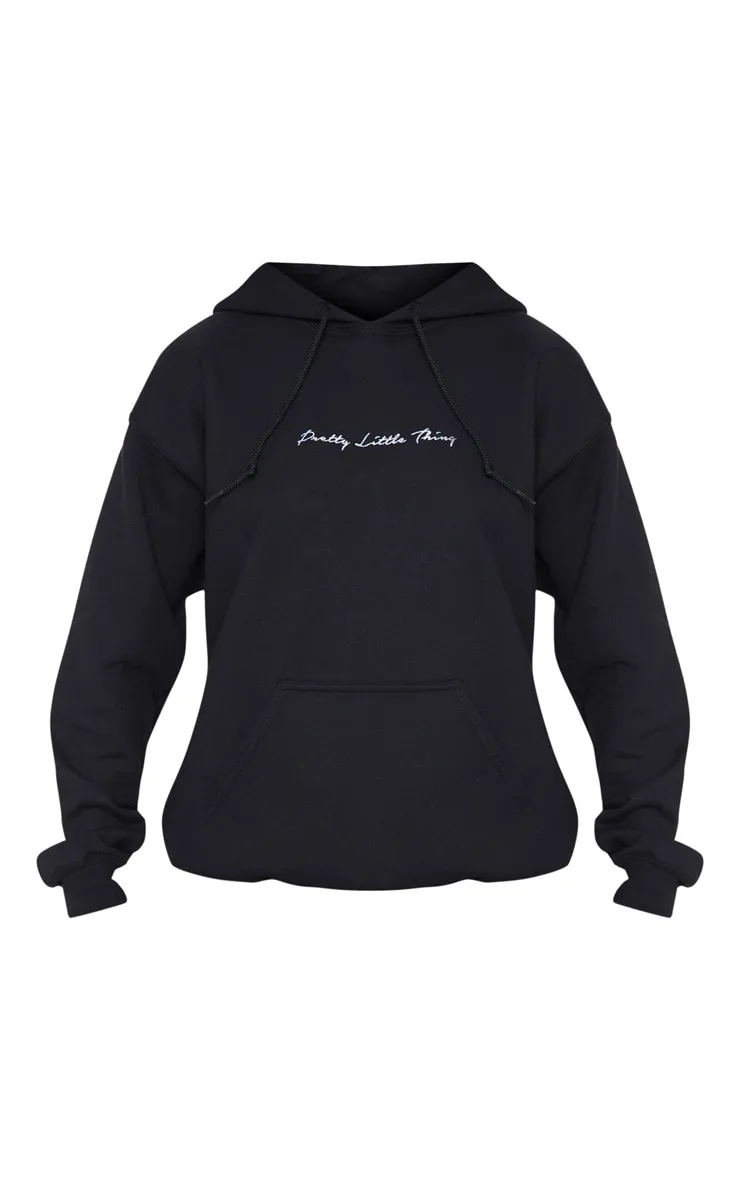 PRETTYLITTLETHING Hoodie oversize noir classique