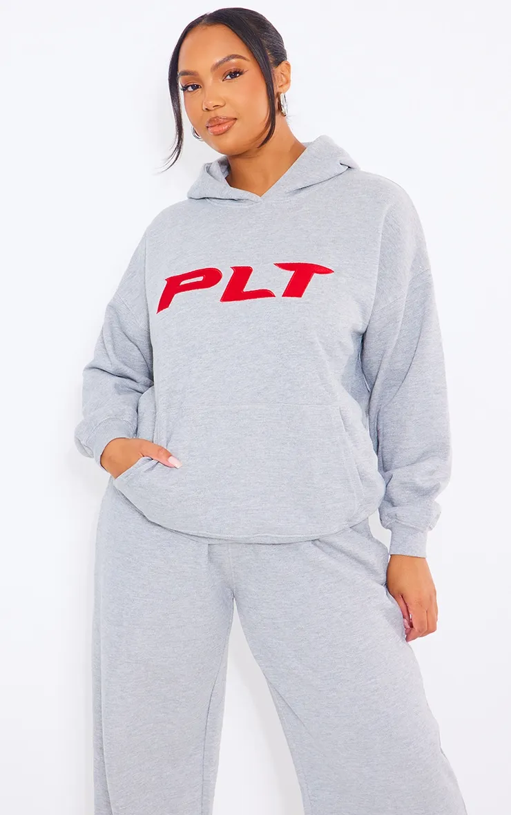 PRETTYLITTLETHING Plus Hoodie oversize gris chiné