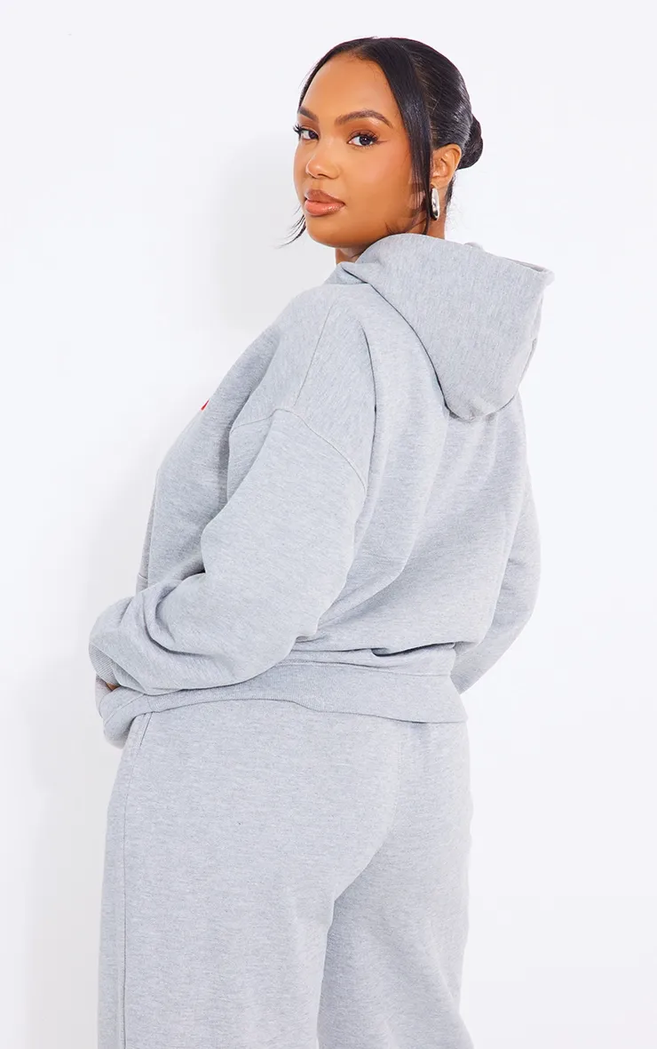 PRETTYLITTLETHING Plus Hoodie oversize gris chiné