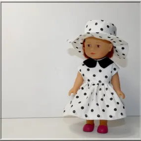 Robe col claudine et chapeau pour mini corolline 20 cm