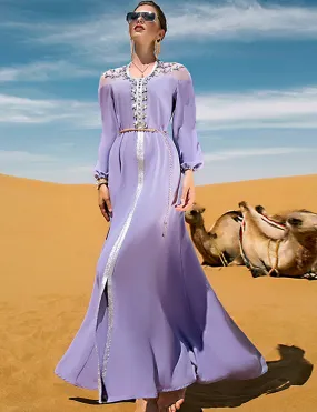 Robe en Mousseline Caftan Violet