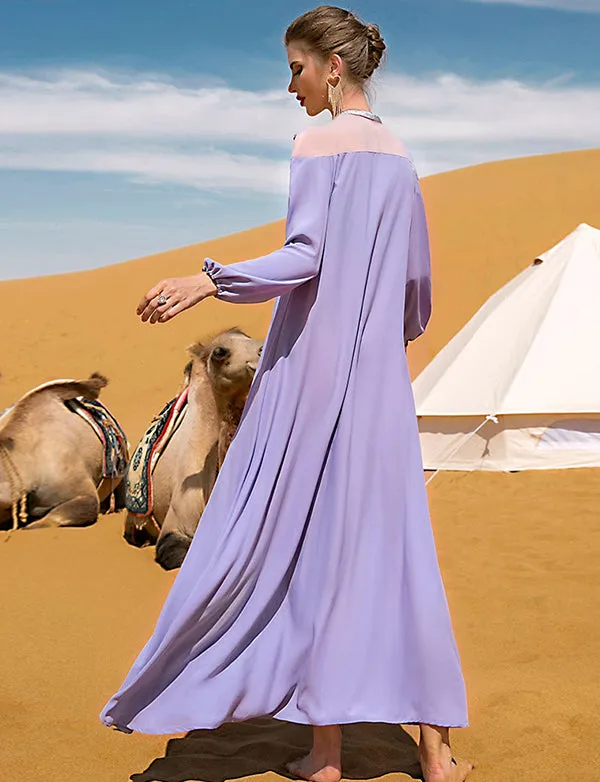 Robe en Mousseline Caftan Violet