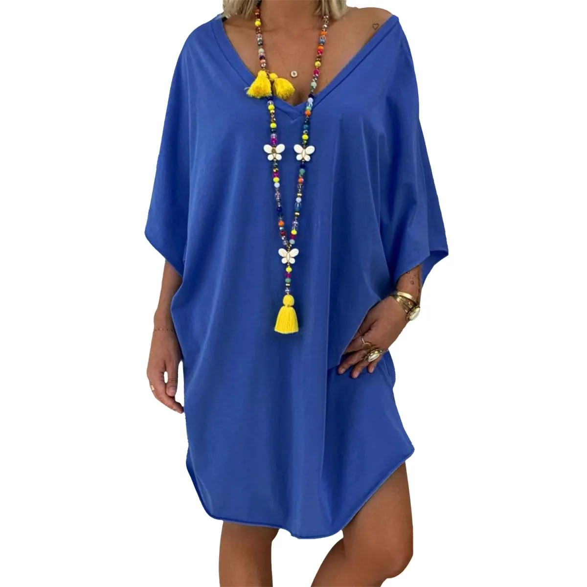 ROBE EVELINA - BLEU