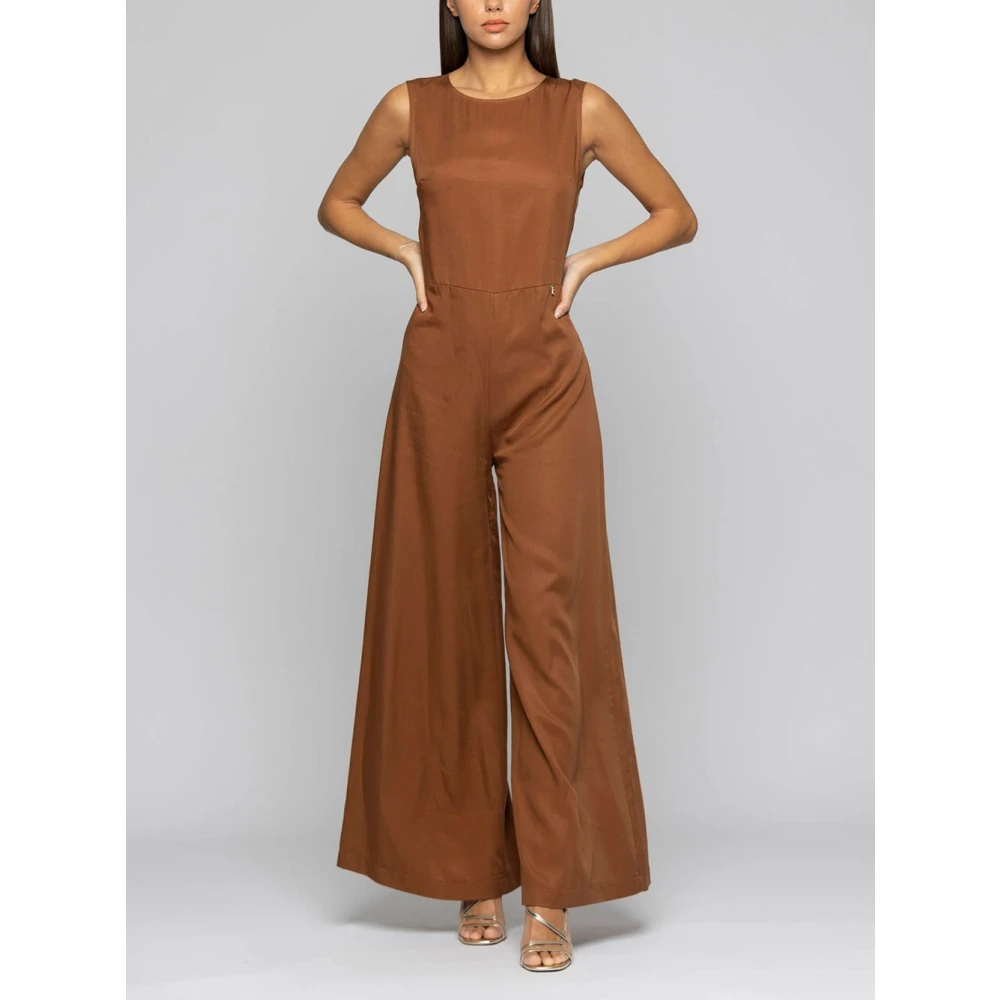 Robe Jumpsuit Marron Métallique