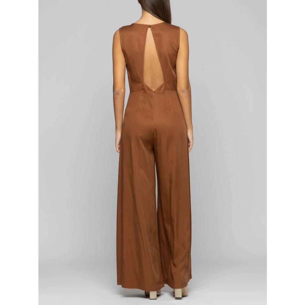 Robe Jumpsuit Marron Métallique