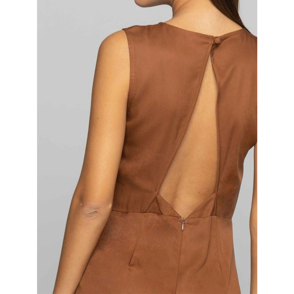 Robe Jumpsuit Marron Métallique